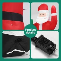 Christmas Santa Claus Decor Inflatable Decoration Xmas Light Holiday Ornament Blow Up Outdoor Indoor Garden Party Yard Built In LED 240cm -Christmas Lights Store 280305 2395145 HD