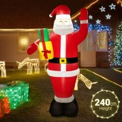 Christmas Santa Claus Decor Inflatable Decoration Xmas Light Holiday Ornament Blow Up Outdoor Indoor Garden Party Yard Built In LED 240cm -Christmas Lights Store 280305 2395151 HD