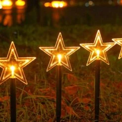 Christmas Pathway Solar Lights Decorative Garden Display LED Light 5 Pieces Warm Lights (Stars) 11 Christmas Pathway Solar Lights Decorative Garden Display LED Light 5 Pieces Warm Lights (Stars) -Christmas Lights Store 280331 2395547 F