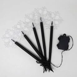 Christmas Pathway Solar Lights Decorative Garden Display LED Light 5 Pieces Warm Lights (Snowflakes) -Christmas Lights Store 280333 2395559 HD