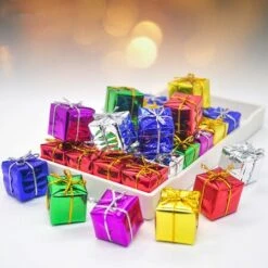 6 PCS 10 CM Assorted Color Foil Boxes Handmade Gift Boxes Tree Ornaments Christmas Tree Pendant Decoration -Christmas Lights Store 280403 2396233 F