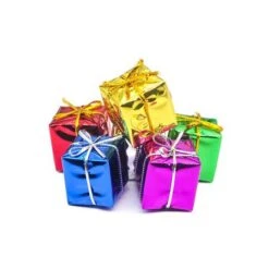 6 PCS 10 CM Assorted Color Foil Boxes Handmade Gift Boxes Tree Ornaments Christmas Tree Pendant Decoration -Christmas Lights Store 280403 2396235 F