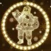 Christmas Decorative Window Light,LED 3D Hanging Lights Xmas Decor Windows Christmas Tree Decor Battery Operated String Light For Wall Windows Pathway Patio Bedroom Decor,Warm White(Santa Claus)