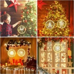 Christmas Decorative Window Light,LED 3D Hanging Lights Xmas Decor Windows Christmas Tree Decor Battery Operated String Light For Wall Windows Pathway Patio Bedroom Decor,Warm White(Santa Claus) -Christmas Lights Store 280523 2397035 HD