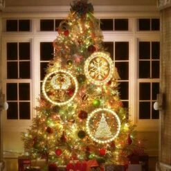 Christmas Decorative Window Light,LED 3D Hanging Lights Xmas Decor Windows Christmas Tree Decor Battery Operated String Light For Wall Windows Pathway Patio Bedroom Decor,Warm White(Merry Christmas) -Christmas Lights Store 280525 2397045 HD