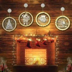 Christmas Decorative Window Light,LED 3D Hanging Lights Xmas Decor Windows Christmas Tree Decor Battery Operated String Light For Wall Windows Pathway Patio Bedroom Decor,Warm White(Merry Christmas) -Christmas Lights Store 280525 2397049 HD