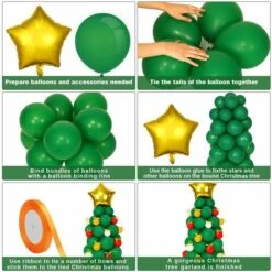 Christmas Balloon Garland Arch Kit Christmas Tree Balloons Star Balloons White Golden Green And Red Latex Balloons Tie Tools -Christmas Lights Store 281743 2407391 HD