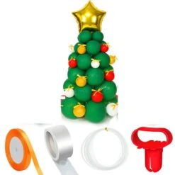 Christmas Balloon Garland Arch Kit Christmas Tree Balloons Star Balloons White Golden Green And Red Latex Balloons Tie Tools -Christmas Lights Store 281743 2407397 HD