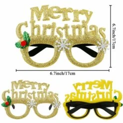 12 Pcs Christmas Glasses Frame, Glasses For Christmas Tree, Christmas Decorations, Creative And Funny Glasses For Christmas Favors, Assorted Styles -Christmas Lights Store 281943 2409237 HD