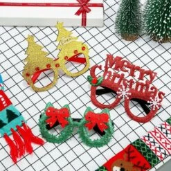 12 Pcs Christmas Glasses Frame, Glasses For Christmas Tree, Christmas Decorations, Creative And Funny Glasses For Christmas Favors, Assorted Styles -Christmas Lights Store 281943 2409241 HD