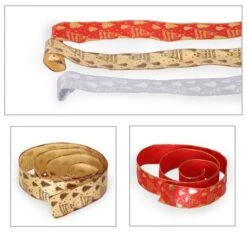 2M/3 Roll Christmas Print Ribbon Xmas Tree Ornament Ribbon DIY Handmade Biscuit Gift Wrapping String Bow Christmas Decor