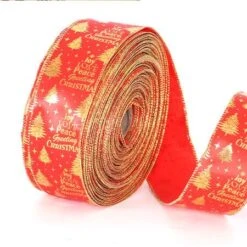 2M/3 Roll Christmas Print Ribbon Xmas Tree Ornament Ribbon DIY Handmade Biscuit Gift Wrapping String Bow Christmas Decor -Christmas Lights Store 281947 2409271 F