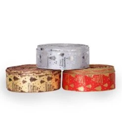 2M/3 Roll Christmas Print Ribbon Xmas Tree Ornament Ribbon DIY Handmade Biscuit Gift Wrapping String Bow Christmas Decor -Christmas Lights Store 281947 2409273 F