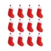 12pcs Red Felt Christmas Stockings 15" Party Favors Stockings For Xmas Decoration