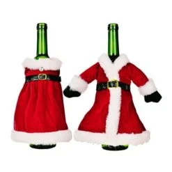 2 Pieces Christmas Wine Bottle Covers Decoration Knitted Sweater Santa Claus Wine Bottle Decorations Christmas Party Favors Supplies Gifts -Christmas Lights Store 282033 2410105 F