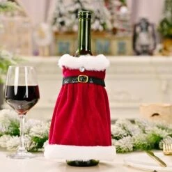 2 Pieces Christmas Wine Bottle Covers Decoration Knitted Sweater Santa Claus Wine Bottle Decorations Christmas Party Favors Supplies Gifts -Christmas Lights Store 282033 2410107 F