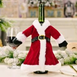 2 Pieces Christmas Wine Bottle Covers Decoration Knitted Sweater Santa Claus Wine Bottle Decorations Christmas Party Favors Supplies Gifts -Christmas Lights Store 282033 2410109 F