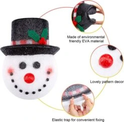Christmas Porch Light Covers, 12 Inch Snowman Porch Light Covers For Outdoor Christmas Decorations (2Pcs)