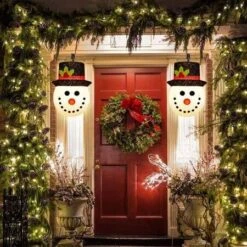 Christmas Porch Light Covers, 12 Inch Snowman Porch Light Covers For Outdoor Christmas Decorations (2Pcs) -Christmas Lights Store 282125 2411435 F
