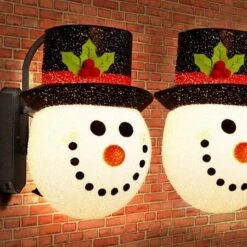 Christmas Porch Light Covers, 12 Inch Snowman Porch Light Covers For Outdoor Christmas Decorations (2Pcs) -Christmas Lights Store 282125 2411437 F