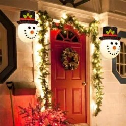 Christmas Porch Light Covers, 12 Inch Snowman Porch Light Covers For Outdoor Christmas Decorations (2Pcs) -Christmas Lights Store 282125 2411439 F