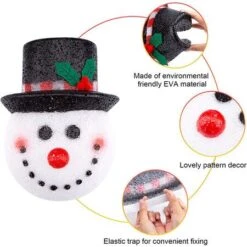 Christmas Porch Light Covers, 12 Inch Snowman Porch Light Covers For Outdoor Christmas Decorations (2Pcs) -Christmas Lights Store 282125 2411449 F