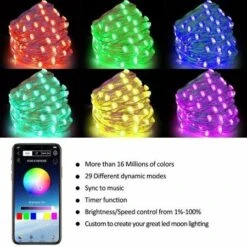 15M Leaveforme String Light - High Brightness RGB ABS Bluetooth-compatible LED Fairy Lamp For Party Christmas