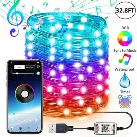 15M Leaveforme String Light - High Brightness RGB ABS Bluetooth-compatible LED Fairy Lamp For Party Christmas 2 15M Leaveforme String Light - High Brightness RGB ABS Bluetooth-compatible LED Fairy Lamp For Party Christmas - Image 2