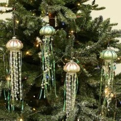 4Pack Jellyfish Christmas Tree Ornaments Jewels And Pearls Coastal Christmas Tree Decorations -Christmas Lights Store 282473 2414273 HD