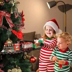 Electric Christmas Tree Train Set Around The Tree, Santa Claus Express Christmas Train Set -Christmas Lights Store 282535 2414635 F