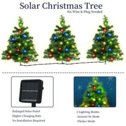 2pcs Christmas Tree Solar Powered Prelit Christmas Tree With Multicolored LED Lights Outdoor Decorations, Holiday -Christmas Lights Store 282653 2415693 HD