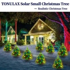 2pcs Christmas Tree Solar Powered Prelit Christmas Tree With Multicolored LED Lights Outdoor Decorations, Holiday -Christmas Lights Store 282653 2415695 HD