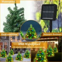 2pcs Christmas Tree Solar Powered Prelit Christmas Tree With Multicolored LED Lights Outdoor Decorations, Holiday -Christmas Lights Store 282653 2415699 HD
