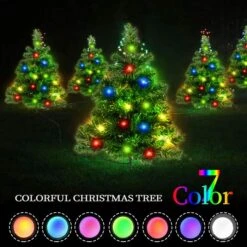 2pcs Christmas Tree Solar Powered Prelit Christmas Tree With Multicolored LED Lights Outdoor Decorations, Holiday -Christmas Lights Store 282653 2415701 HD