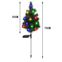 2pcs Christmas Tree Solar Powered Prelit Christmas Tree With Multicolored LED Lights Outdoor Decorations, Holiday -Christmas Lights Store 282653 2415705 HD