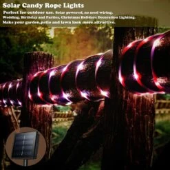 Solar Rope Lights Outdoor Waterproof LED Candy Rope Lights 33ft 100 LEDs Tube String Lights Holiday Christmas Party Home Yard Patio Road Tree Balcony Pathway Decoration Lighting Candy Color -Christmas Lights Store 282759 2416343 HD