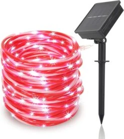 Solar Rope Lights Outdoor Waterproof LED Candy Rope Lights 33ft 100 LEDs Tube String Lights Holiday Christmas Party Home Yard Patio Road Tree Balcony Pathway Decoration Lighting Candy Color -Christmas Lights Store 282759 2416353 HD