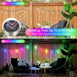 Outdoor Hanging Solar Lights - Cracked Glass Solar Lights Waterproof LED Decorative Ball Lights Tree Solar Powered Globe Lights With Hook For Garden Yard Fence Christmas Decoration,Multicolor (12 Pack) -Christmas Lights Store 282765 2416491 HD