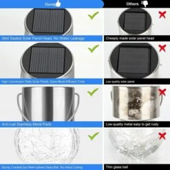 Outdoor Hanging Solar Lights - Cracked Glass Solar Lights Waterproof LED Decorative Ball Lights Tree Solar Powered Globe Lights With Hook For Garden Yard Fence Christmas Decoration,Daylight White (12 Pack) 11 Outdoor Hanging Solar Lights - Cracked Glass Solar Lights Waterproof LED Decorative Ball Lights Tree Solar Powered Globe Lights With Hook For Garden Yard Fence Christmas Decoration,Daylight White (12 Pack) -Christmas Lights Store 282769 2416539 HD