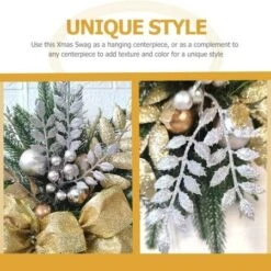 Christmas Teardrop Holiday Swag Leaves With Bow Knot And Ball Ornaments For Staircase Decoration Teardrop Hanging Ornament (Golden 1 Pcs) 10 Christmas Teardrop Holiday Swag Leaves With Bow Knot And Ball Ornaments For Staircase Decoration Teardrop Hanging Ornament (Golden 1 Pcs) -Christmas Lights Store 282819 2416905 F