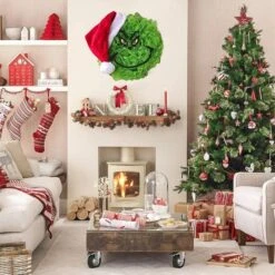 Christmas Wreath Ornament,Grin_ch Wall Decor,Grin_ch Front Door Christmas Wreath Party Decorations -Christmas Lights Store 282843 2417255 HD