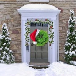 Christmas Wreath Ornament,Grin_ch Wall Decor,Grin_ch Front Door Christmas Wreath Party Decorations -Christmas Lights Store 282843 2417261 HD