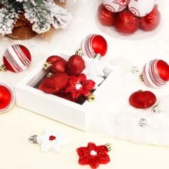 41 Pcs 5 Cm Christmas Ball Star Ornaments Painting & Glittering Christmas Tree Pendants Shatterproof Decorative -Christmas Lights Store 282923 2418347 F