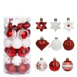 41 Pcs 5 Cm Christmas Ball Star Ornaments Painting & Glittering Christmas Tree Pendants Shatterproof Decorative -Christmas Lights Store 282923 2418351 F