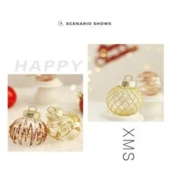25 Pcs 60mm Christmas Ball Ornaments Tree Pendants Shatterproof Stuffed Decoration For Xmas Wedding Party(Red & Gold) -Christmas Lights Store 282933 2418533 F