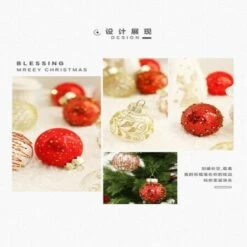 25 Pcs 60mm Christmas Ball Ornaments Tree Pendants Shatterproof Stuffed Decoration For Xmas Wedding Party(Red & Gold) -Christmas Lights Store 282933 2418535 F