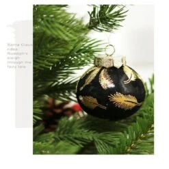 25 Pcs 6 Cm Christmas Ball Ornaments Tree Pendants Shatterproof Stuffed Decoration For Xmas Wedding Party (Black & Gold) -Christmas Lights Store 282935 2418551 F