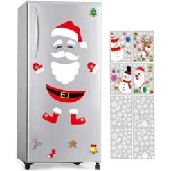 Santa Claus Fridge Magnet Refrigerator-Stickers, Christmas Decorations 18 Parts And 8 Stickers -Christmas Lights Store 282939 2418663 F