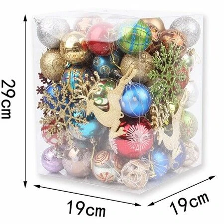 60-70 Pieces Christmas Balls Ornament Christmas Decorations Christmas Tree Pendant Hanging Ball 1 60-70 Pieces Christmas Balls Ornament Christmas Decorations Christmas Tree Pendant Hanging Ball