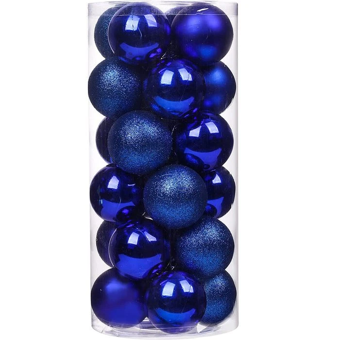 24Pcs Christmas Balls Ornaments For Xmas Christmas Tree - Shatterproof Christmas Tree Decorations Hanging Ball For Holiday Wedding Party Decoration, Royal Blue 1 24Pcs Christmas Balls Ornaments For Xmas Christmas Tree - Shatterproof Christmas Tree Decorations Hanging Ball For Holiday Wedding Party Decoration, Royal Blue